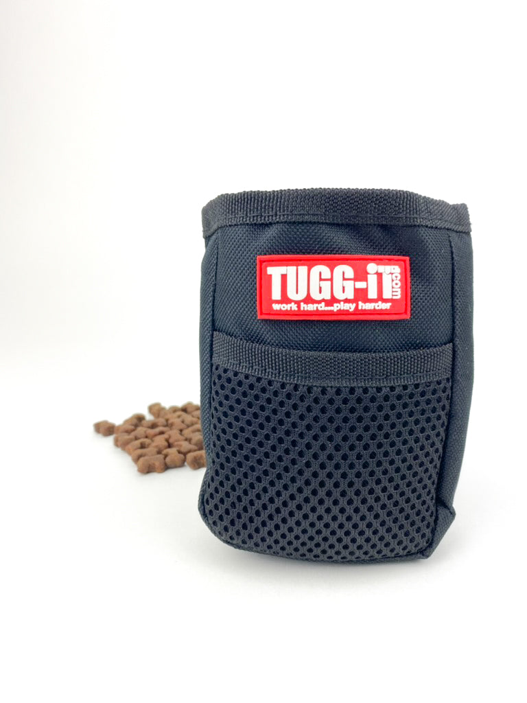 TUGG-IT Dog Training Treat Pouch (Black) NEW IMPROVED DESIGN 2024