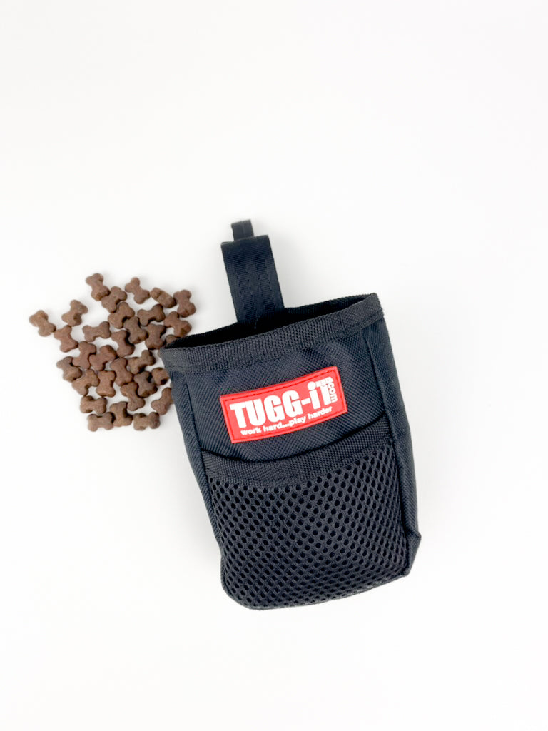 TUGG-IT Dog Training Treat Pouch (Black) NEW IMPROVED DESIGN 2024